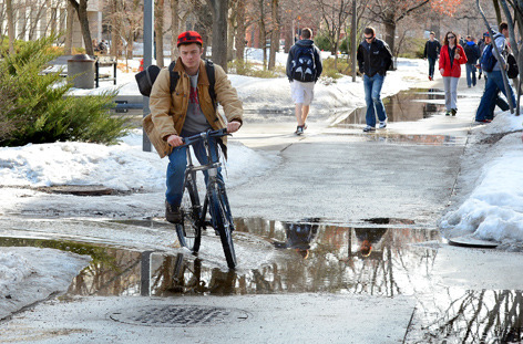 puddle cyclist