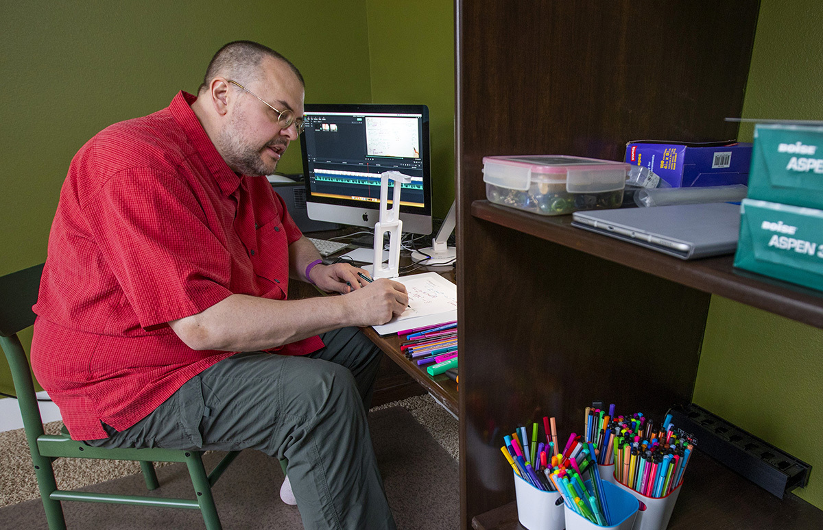 Steve Butler working from his home office