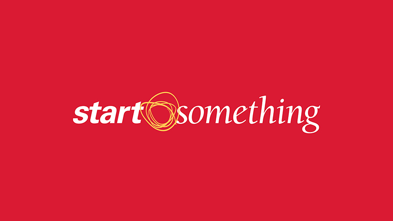 Red "Start Something" logo