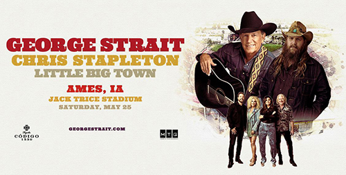 Promo card with George Strait and Chris Stapleton images