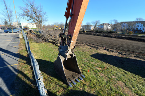 Parking lot construction near Frederiksen Court