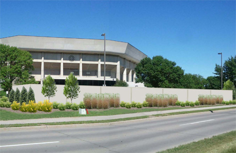 Hilton Coliseum screen wall