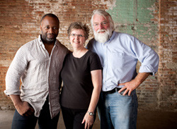 Carole Gieseke and Jim Heemstra with Chicago artist Theaster Gat