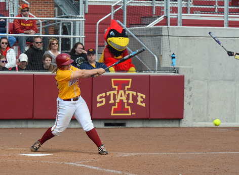 Softball action vs. Oklahoma