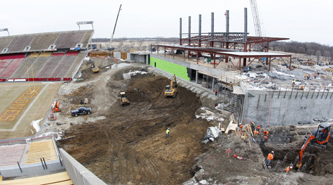 Stadium south end construction