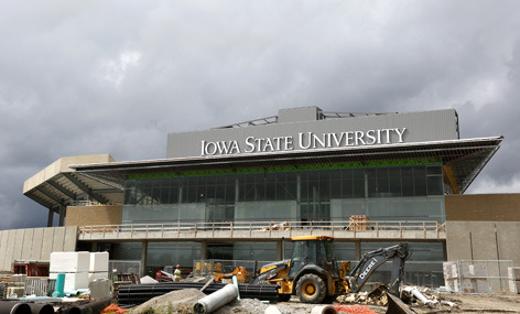 Exterior view of the end zone club facility