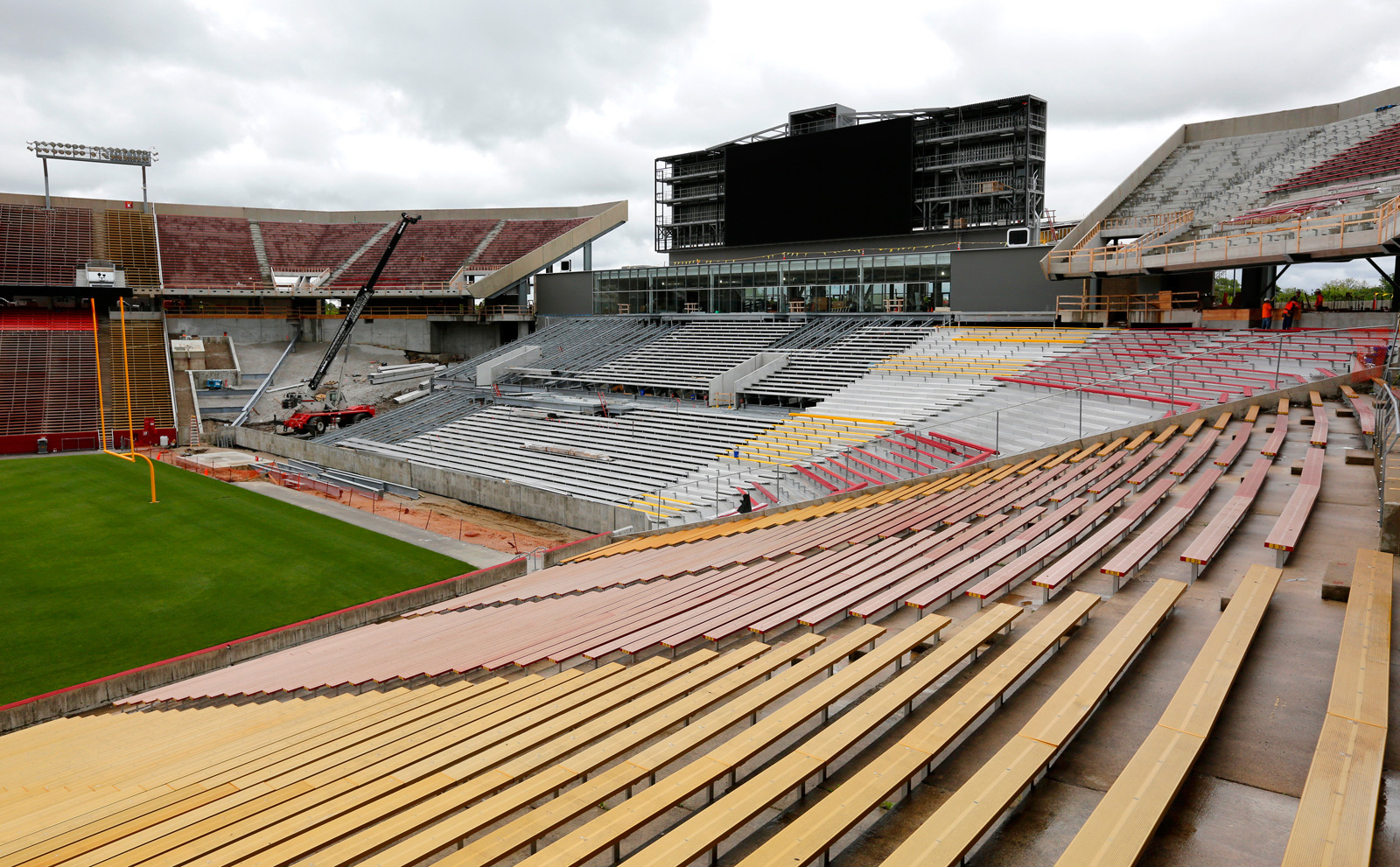 Interior view of stadium's bowled-in south end zone