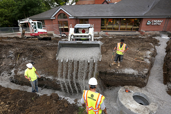 Renovation work at The Hub, June 22.