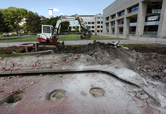 Demolition at The Hub, June 1.