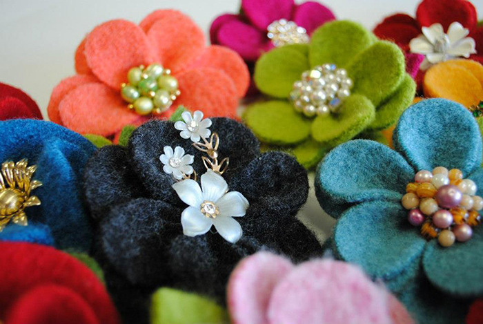 Fabric flowers by Sarah Bierstedt.
