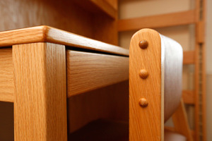 Closeup of residence hall furnishings