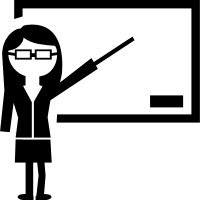 Icon: Teacher at whiteboard