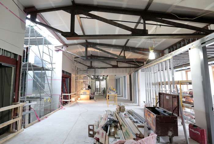 Fourth floor with exposed roof truss