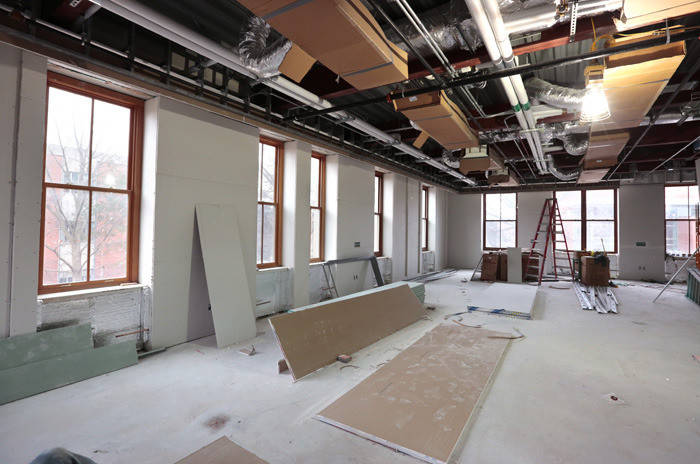 Open south classroom with natural window lighting