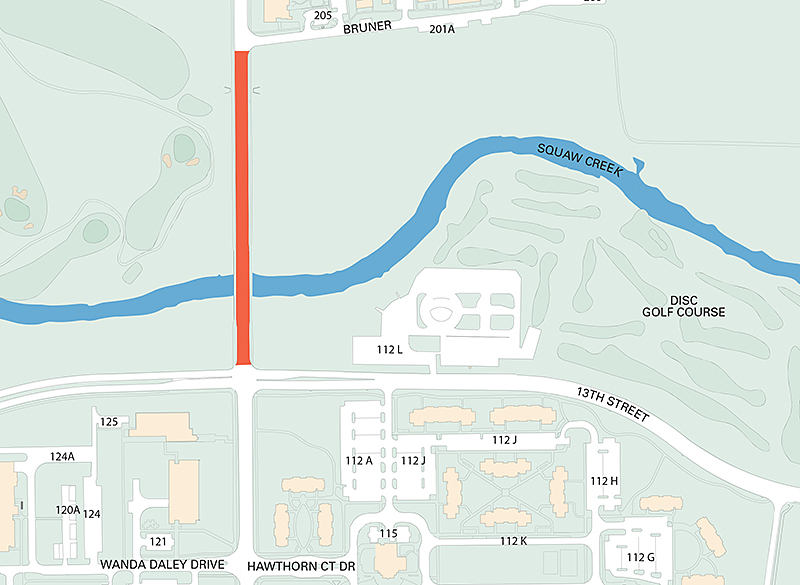 Map of Stange Road closure.