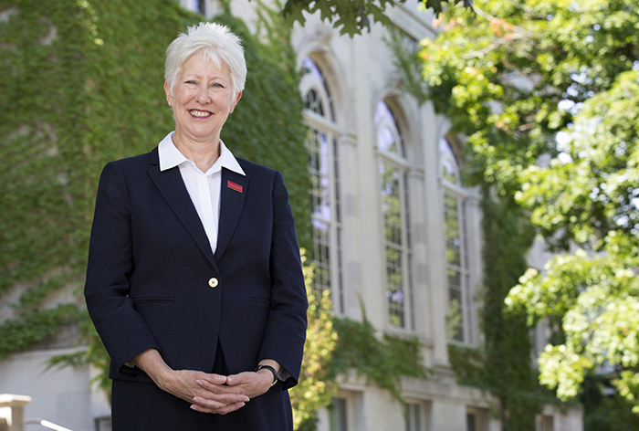 Laura Jolly outside MacKay Hall