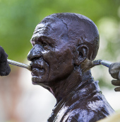 Closeup of Carver statue.