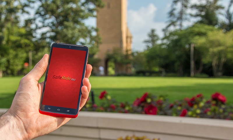 SafeRide app on central campus