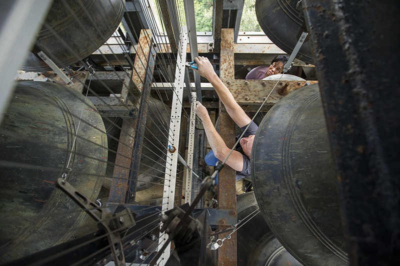 Carillon bell chamber view from above