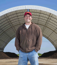 Steve Jonas at the compost facility.