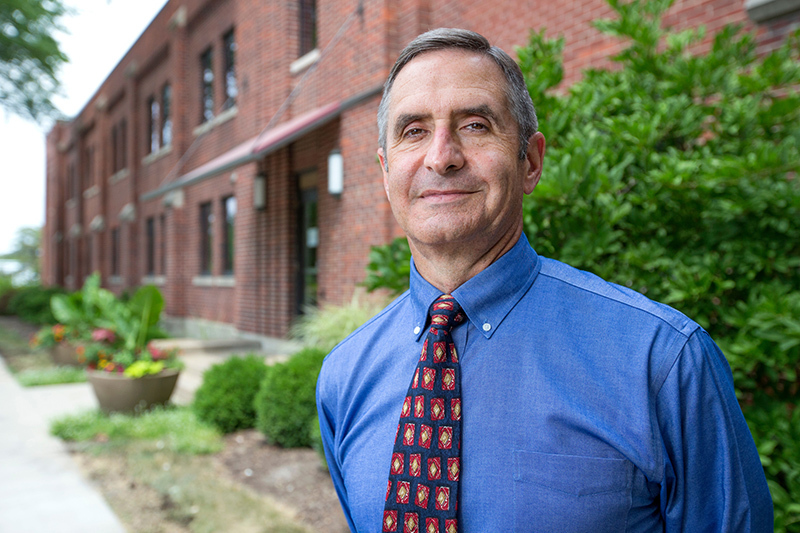 Paul Fuligni outside the General Services Building