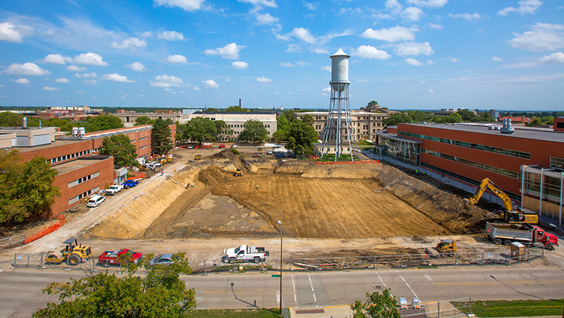 smoothly excavated site of the Student Innovation Center