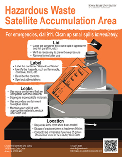 Hazardous waste orange lab poster