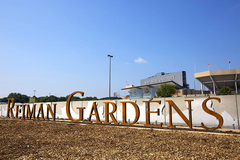 Reiman Gardens entry signage