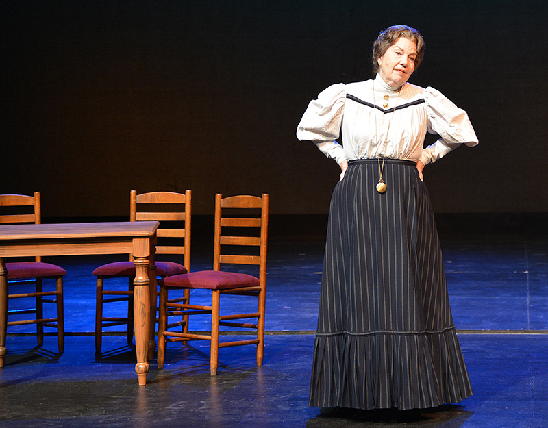 Jane Cox as the stage manager in "Our Town"