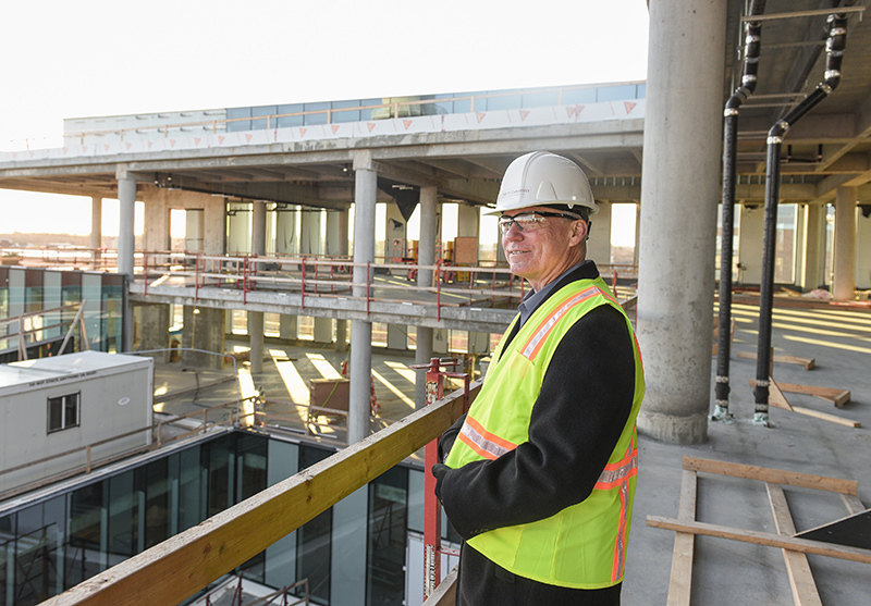 Jim Oliver at Student Innovation Construction site