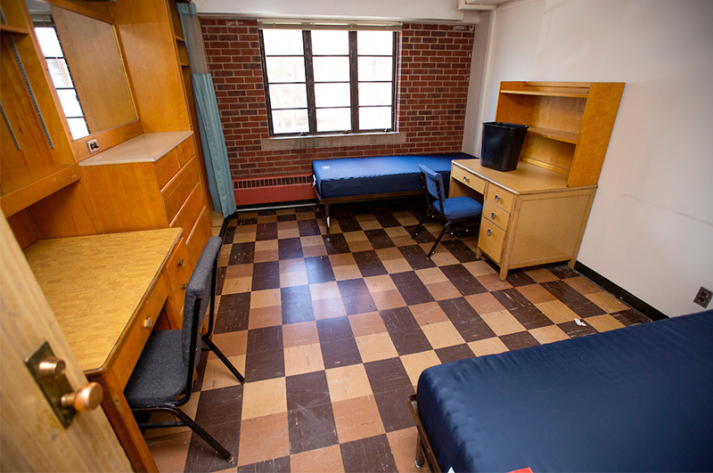 Helser Hall room prior to demolition