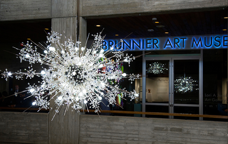 One chandelier outside the Brunnier Art Museum