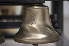 A closeup of a carillon bell.