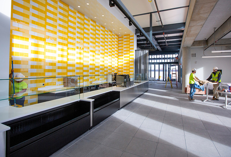 yellow tiles brighten student-run cafe
