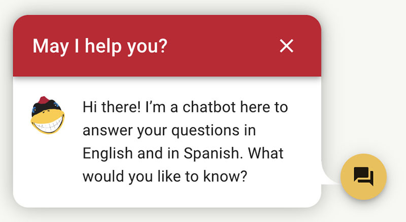Chatbot interactive screen