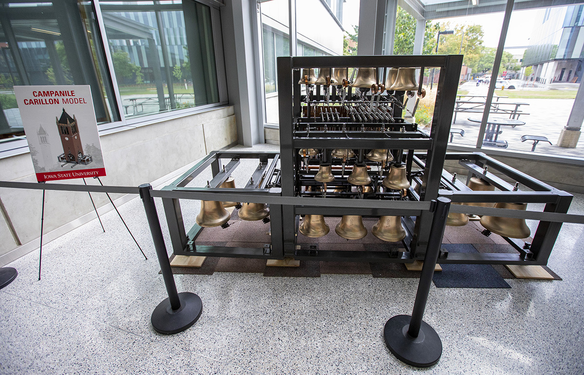 Campanile/carillon model in the Sukup Hall atrium