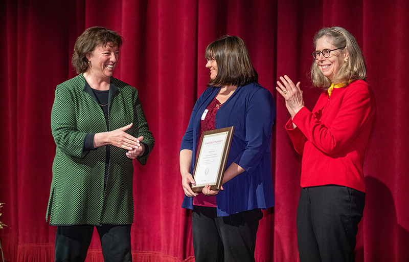 (l-r) Pam Cain, Kathleen Ross and President Wintersteen