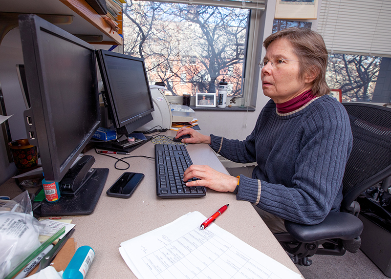 Professor Terri Boylston teaches online from her office