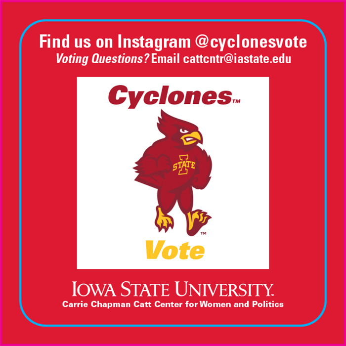 Red sticker: Cyclones Vote