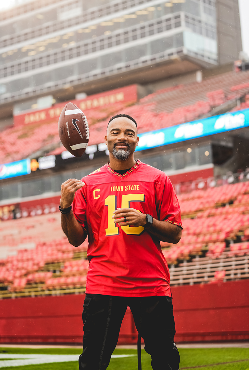 Seneca Wallace inside Jack Trice Stadium