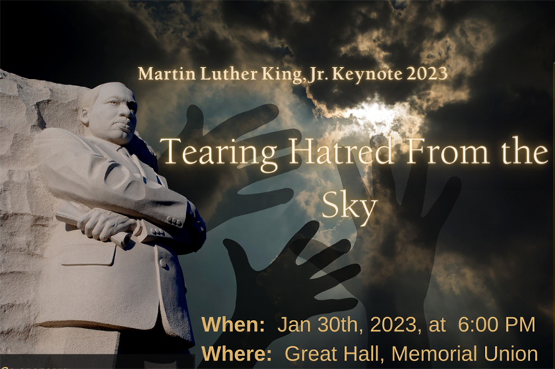 lecture announcements with MLK statue in Washington D.C.