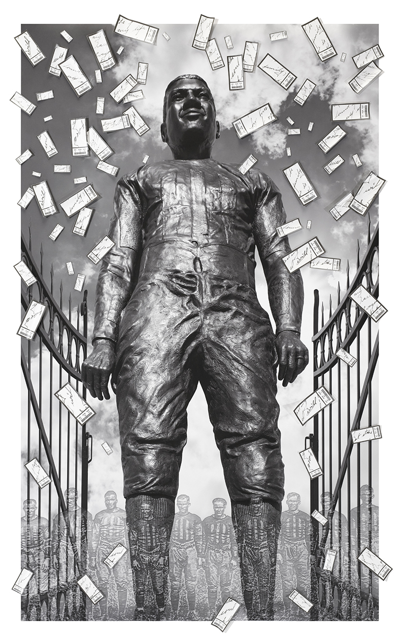 Giclée print of Jack Trice sculpture