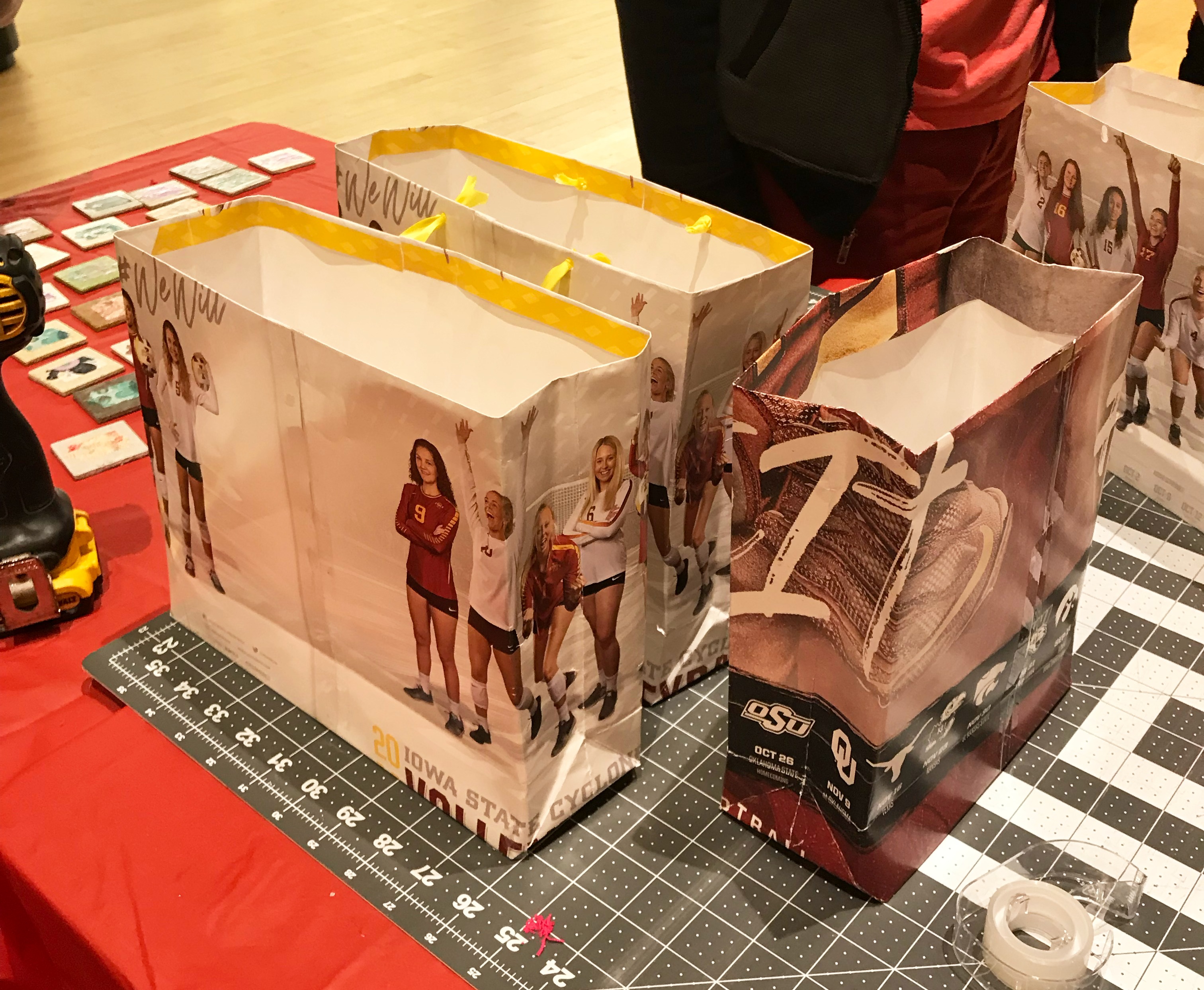Gift bags created from ISU athletic posters