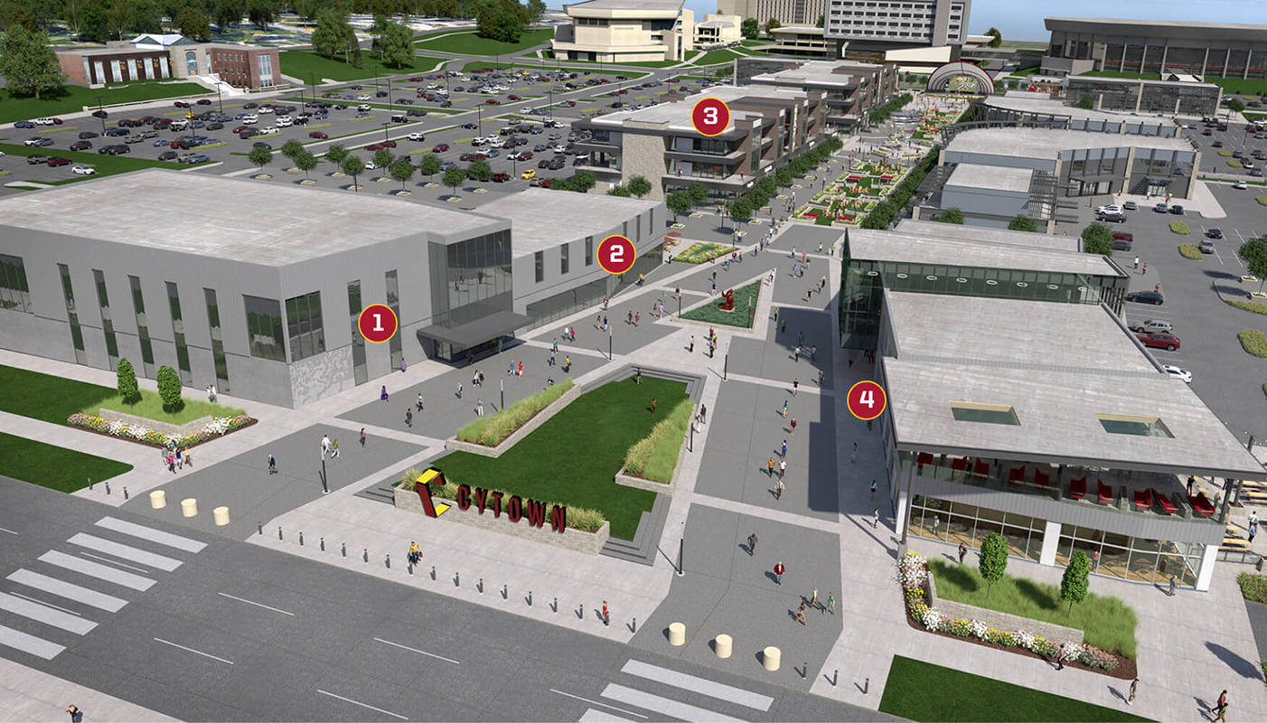 Architect sketch of proposed buildings in CYTown