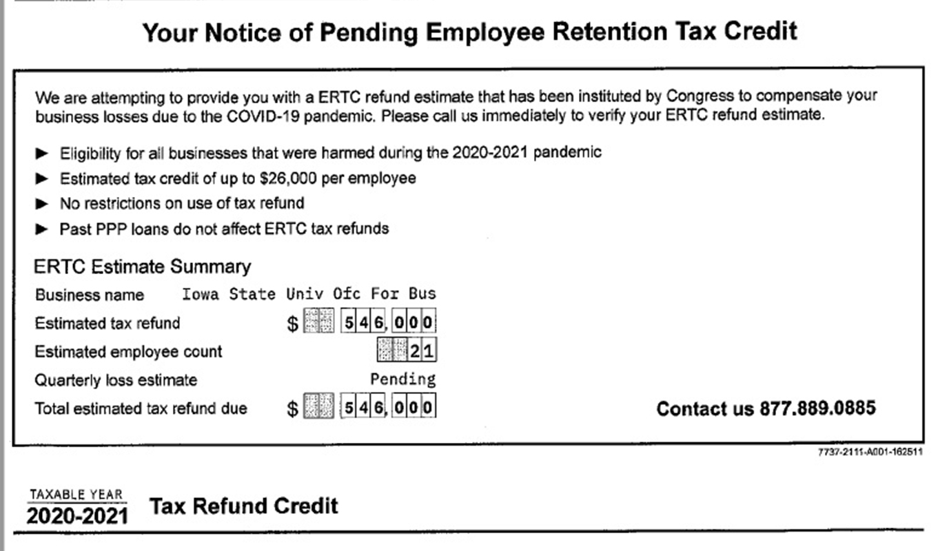 screen capture of IRS form