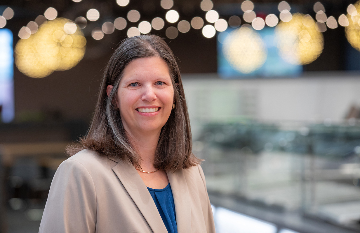 Karen Rodekamp in a dining center